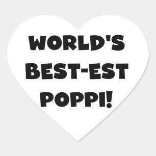 Svart textpresentationer i världens bästa poppi-fo hjärtformat klistermärke