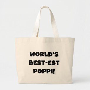 Svart textpresentationer i världens bästa poppi-fo jumbo tygkasse