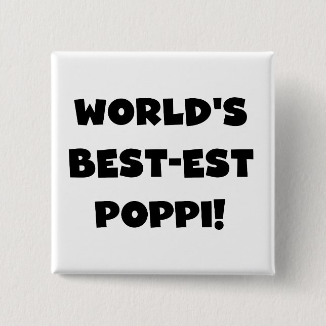 Svart textpresentationer i världens bästa poppi-fo knapp (Framsida)