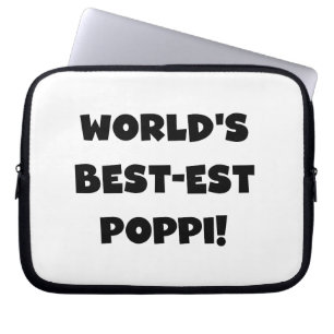 Svart textpresentationer i världens bästa poppi-fo laptop sleeve