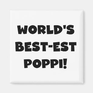 Svart textpresentationer i världens bästa poppi-fo magnet