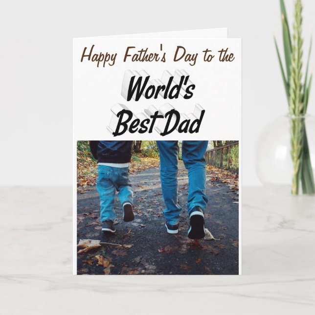 Svart texttecken för bästa Pappa Fars dag Kort (Framsida)