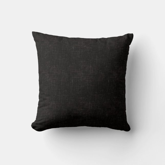 Svart texturerad enfärgad kudde (Framsida)