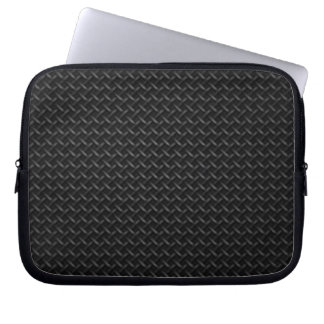 svart texturerat läder Neoprene Laptop Sleeve 10in