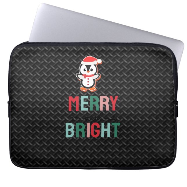 svart texturerat läder Neoprene Laptopfodral 13in Laptop Fodral (Framsidan)