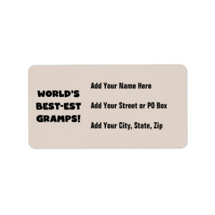 Svart textvärldens bästa Gramps-gåvor Adressetikett