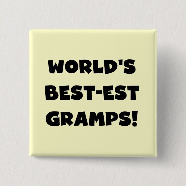 Svart textvärldens bästa Gramps-gåvor Knapp (Framsida)