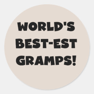 Svart textvärldens bästa Gramps-gåvor Runt Klistermärke