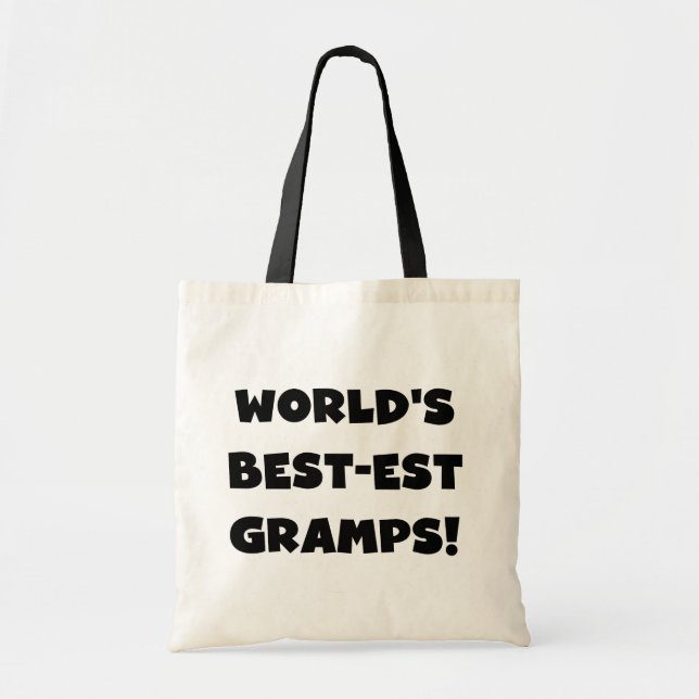 Svart textvärldens bästa Gramps-gåvor Tygkasse (Framsidan)