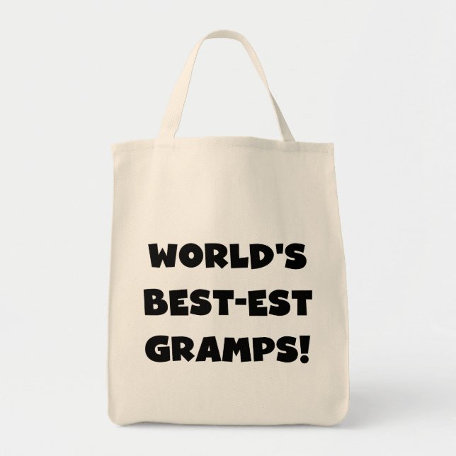 Svart textvärldens bästa Gramps-gåvor Tygkasse (Framsidan)
