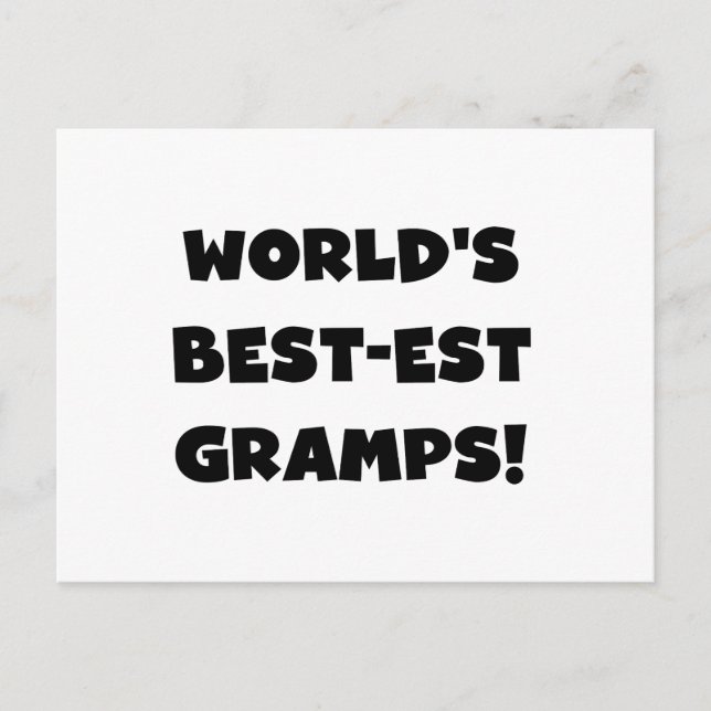 Svart textvärldens bästa Gramps-gåvor Vykort (Framsida)