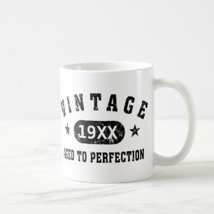 Svart textvintage som åldras till perfektionmugge kaffemugg