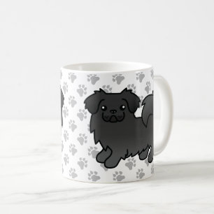 Svart tibetansk spaniel söt tecknad hund kaffemugg
