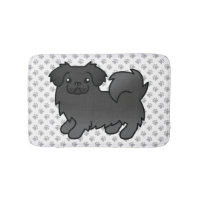 Svart tibetansk spaniel söt tecknad hund & tassar