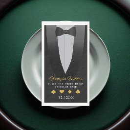 Svart Tie Poker Natt Sällskapsfest Pappersservett