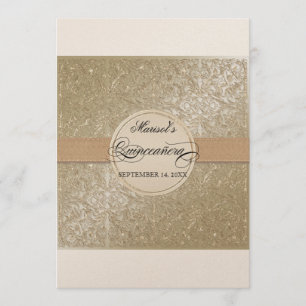 Svart Tieelegans, champagne kräm- Quinceanera Inbjudningar