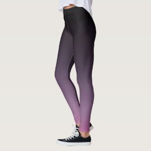 Svart till Lilac Lila Ombre-toningstoning Leggings
