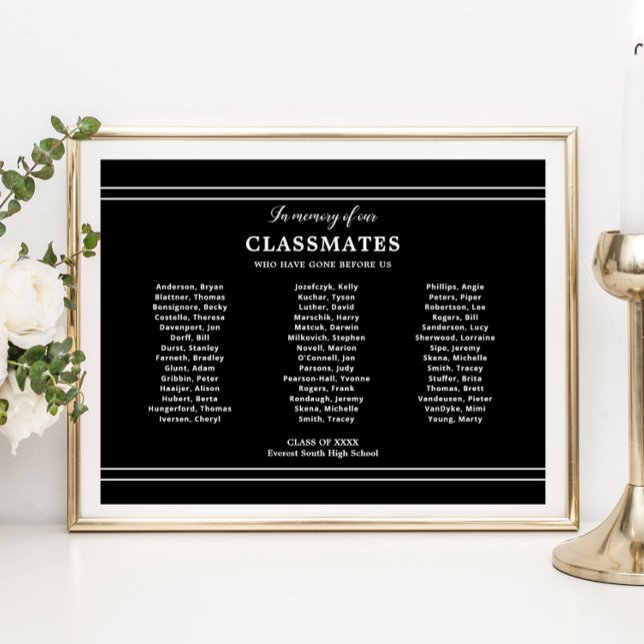 Svart till minne av Classmates School Reunion Poster (Skapare uppladdad)