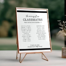 Svart till minne av våra klasskamrater Reunion Mem