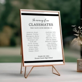 Svart till minne av våra klasskamrater Reunion Mem Poster
