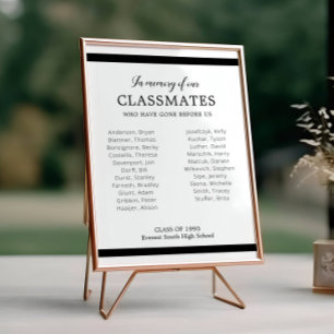 Svart till minne av våra klasskamrater Reunion Mem Poster