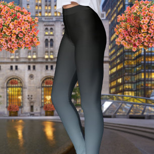 Svart till skalat Grått, övertoningsövertoning, öv Leggings