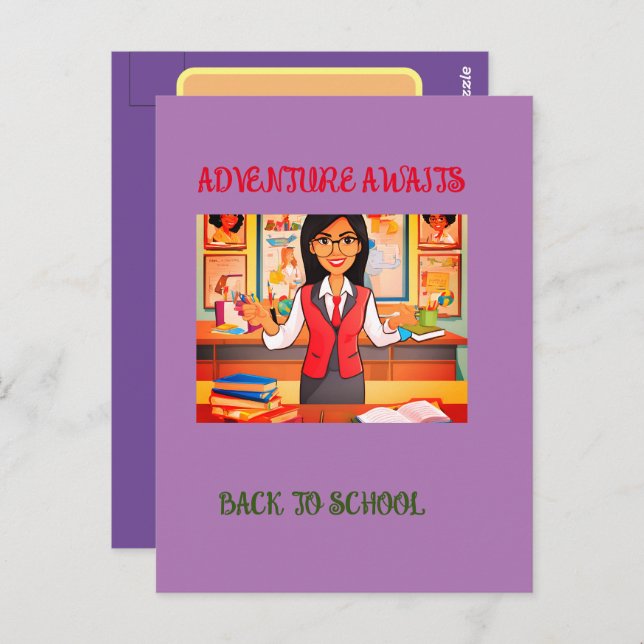 Svart till skolans standardvykort vykort (Fram/baksida)