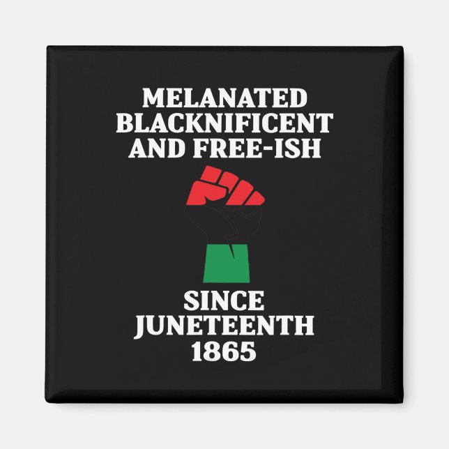 Svart-tionde melandiska amerikanska Flagga P Magnet (Framsidan)