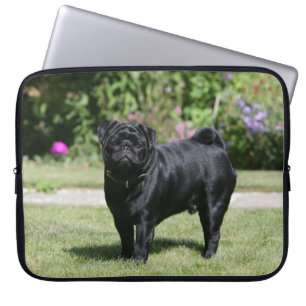 Svart tittar kamera för mops anseende laptop sleeve