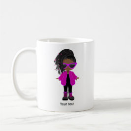 Svart tjej kaffemugg
