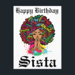 Svart Tjej Magi Födelsedag Sista Melanin Kvinna Vykort<br><div class="desc">Grattis på födelsedagen Sista,  Svart Tjej Magi Anpassad Personlig Födelsedag Sista Melanin Kvinna Drottningar</div>