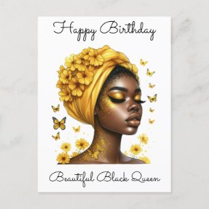 Svart tjej magi födelsedag syster melanin kvinna helg vykort