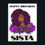 Svart tjej magi födelsedag syster melanin kvinna i vykort<br><div class="desc">Svart tjej magi anpassad personlig födelsedag syster melanin kvinna drottningar</div>