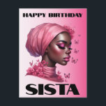 Svart tjej magi födelsedag syster melanin kvinna vykort<br><div class="desc">Svart tjej magi anpassad personlig födelsedag syster melanin kvinna drottningar</div>