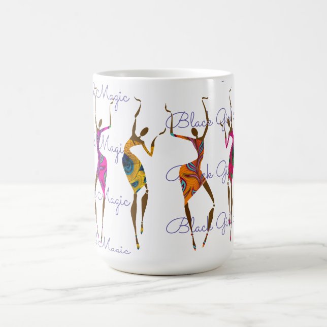 Svart tjej-magi kaffemugg (Center)