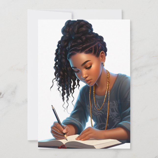 Svart tjej magi melanin författare brun hud tjejer inbjudningar (Framsida)