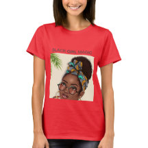 Svart tjej magi t-shirt