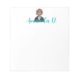 Svart tjej med glasögon Personlig Anteckningsblock