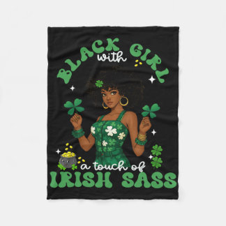Svart tjej med irländska S St. Patrick's Day irlän Fleecefilt