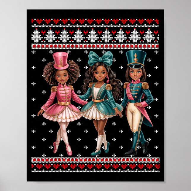 Svart tjej nötknäppare västern nötknäppare båge fu poster (Framsidan)
