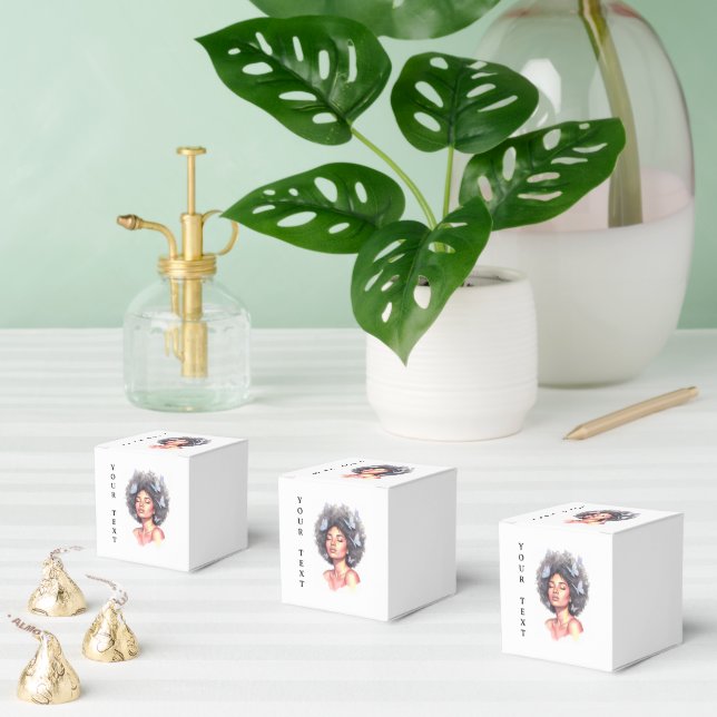 Svart tjej Pastell Minimalistisk Fjäril Anpassad Presentaskar (Multipel)