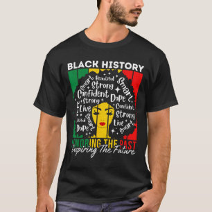 Svart tjej som hedrar det förflutna och inspirerar t shirt