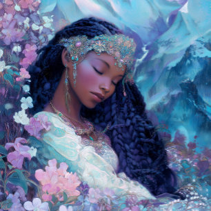 Svart Tjej Svart Drottning Fantasykonst Gudinna Poster