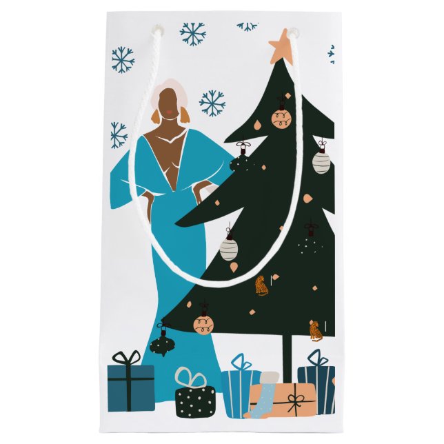 Svart tjej Vit Hair julgåva (Framsidan)