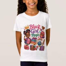Svart tjejers magi skolutbildning t shirt