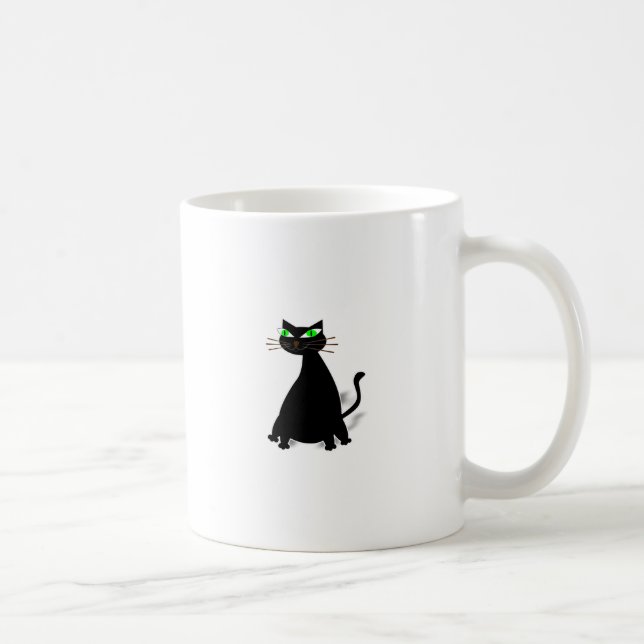 Svart Tjock med Grönt Öga Kaffemugg (Höger)