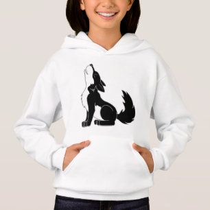 Svart tjuta för vargvalp tee shirt