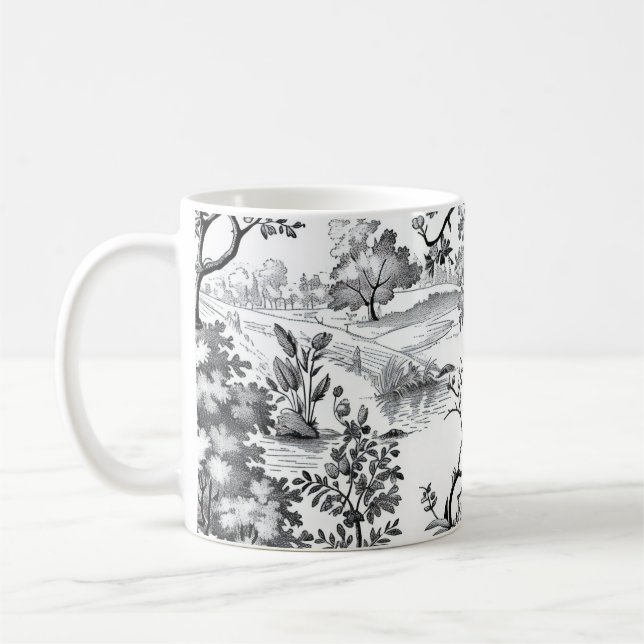 Svart toaletttryck kaffemugg (Vänster)