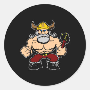 Svart tokiga Viking Runt Klistermärke