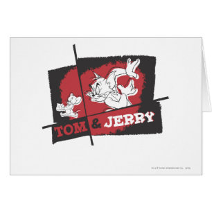 Svart Tom och Jerry som är röda och Hälsningskort